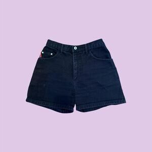 Vintage black denim shorts with